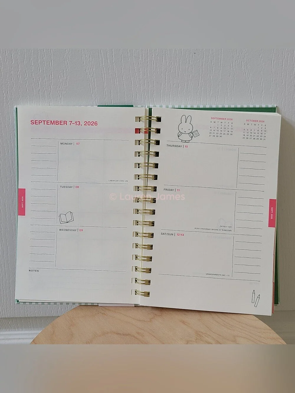 Miffy Green Striped Planner and Floral Notepad Set